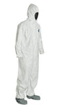 DuPont™ Tyvek® 400 Coverall, Comfort Fit Design, Respirator Fit Hood, Elastic Wrists, Attached Skid-Resistant Boots, Elastic Waist. White (TY122SWH)